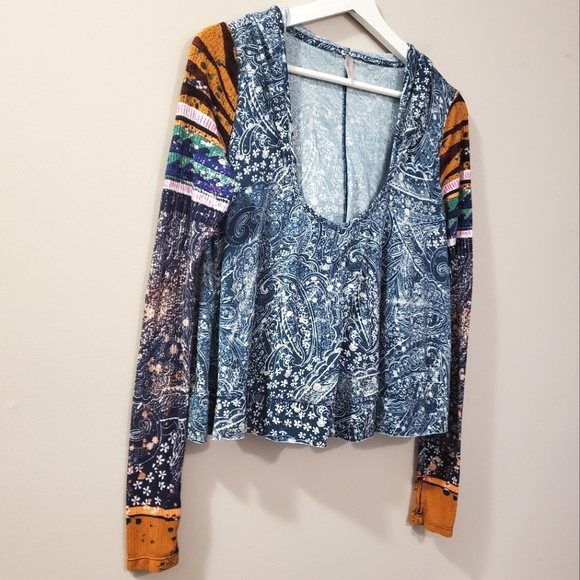 Free People - Soul Searcher Printed Hoodie - Size S - Picture 7 of 10